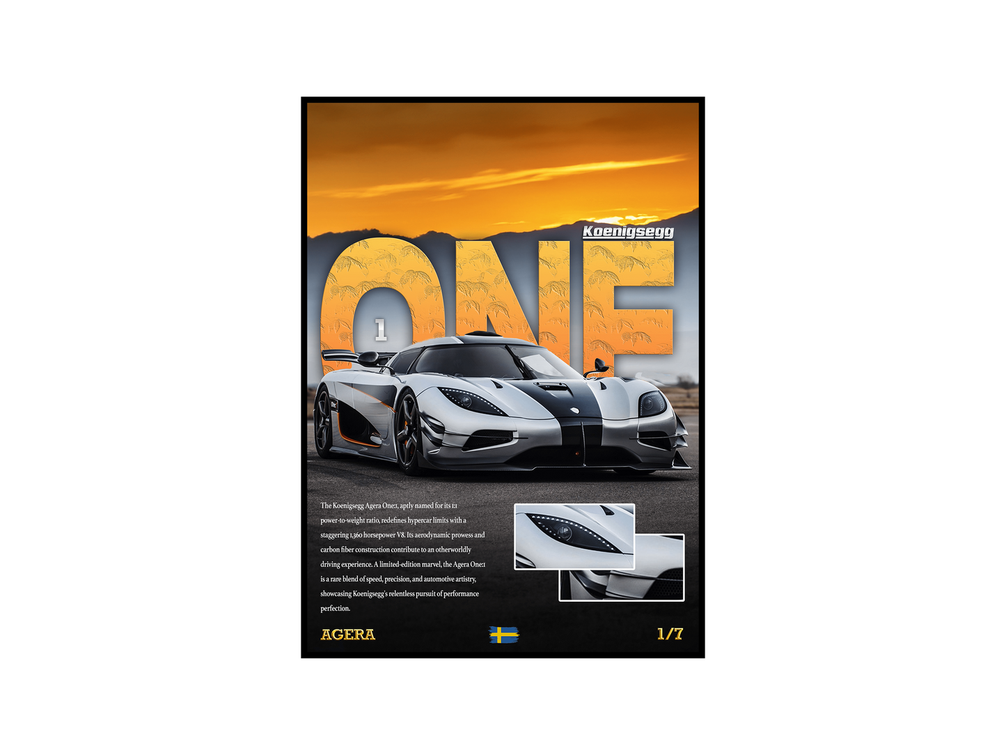 Koenigsegg One Details Poster
