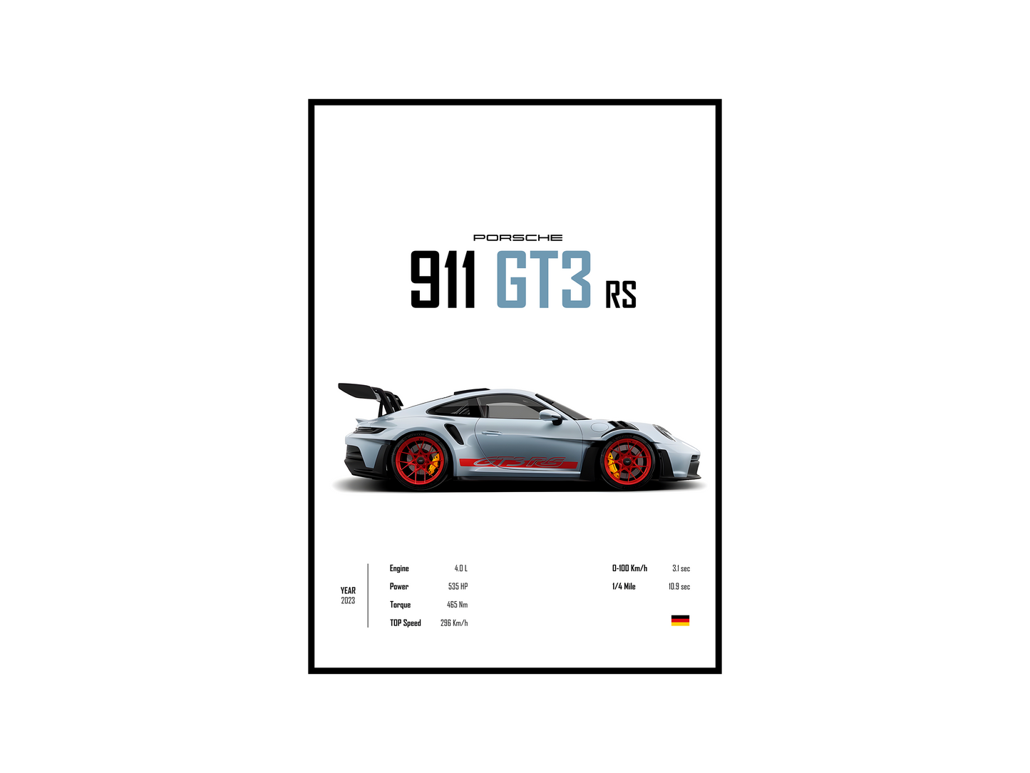 Porsche 911 GT3 RS Livery 'CORE' Poster