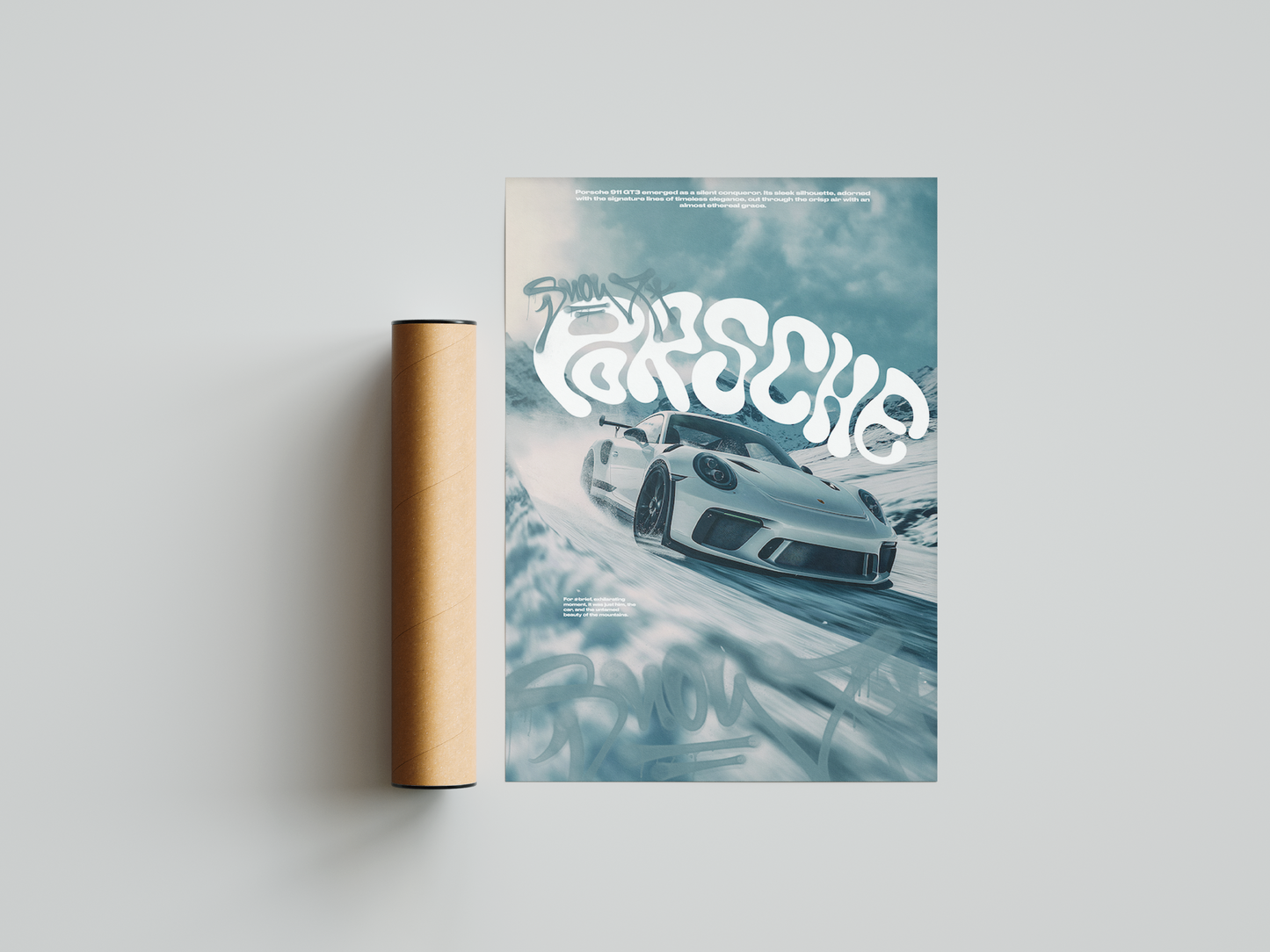 Snowy Porsche 911 GT3 Concept Poster